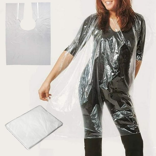 100 Uds batas desechables peluqueria 90x120cm capa de peluquero de plastico delantal de corte de pelo para adultos ninos Feliz Sencillez Walmart en linea
