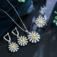 thumbnail image 2 of Gorgeous AAA+ Cubic Zircon Flower Yellow Lady Necklace Earrings Ring Jewelry Set, 2 of 9
