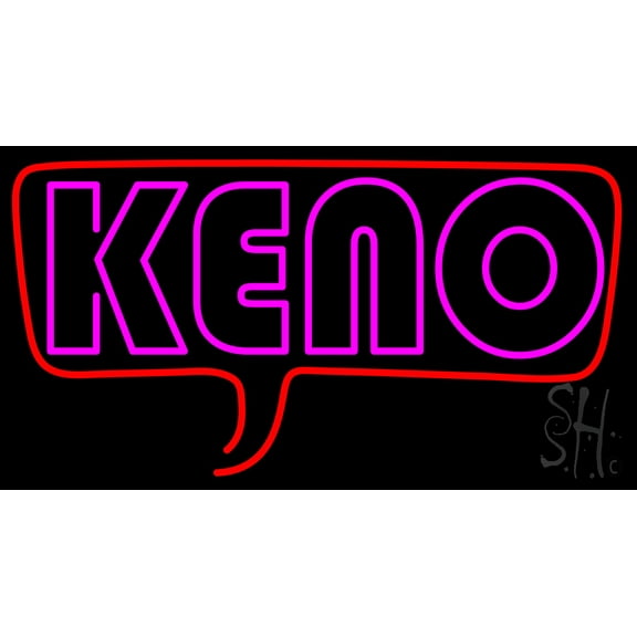 Cersive Keno 2 LED Neon Sign 13 x 24 - inches, Black Square Cut Acrylic Backing, with Dimmer - Bright and Premium built indoor LED Neon Sign for wall décor, arcarde, and storefront.