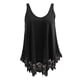 thumbnail image 2 of Camiseta De Mujer Con Dobladillo De Encaje De Punto Negro, 2 of 9
