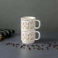 thumbnail image 3 of Thyme & Table 2 Pack Stacking Good Morning & No Thanks with Flowers Cream Mugs 14.2 fl oz, Stoneware, 3 of 5