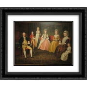 Ralph Earl 2x Matted 24x20 Black Ornate Framed Art Print 'The Angus Nickelson Family'