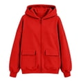 thumbnail image 4 of Nestiefly Zip Up Hoodies For Girls Oversized 2026 Y2K Hoodies Casual Long Sleeve Sweatshirts Fall Spring Track Jackets Red 100, 4 of 4