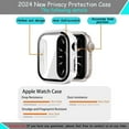 thumbnail image 5 of 3 Pack Case Compatible with Apple Watch series 10 42MM,30 °     Anti Spy Privacy Tempered Glass Screen Protector with Ultra-Thin Full Coverage Bumper Cover for iWatch Accessories(3 Colors,42mm), 5 of 6