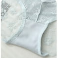thumbnail image 4 of PiGOGI Women's Seamless Lace Underwear - Ice Silk Comfortable Briefs - M to XL Breathable Panties Light Blue, 4 of 5