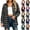 Black, variant on Plaid Flannel Shirts for Women Buffalo Plaid Shirts Oversized Long Sleeve Casual Button Down Shirt Lapel Collar Button Up Shacket Jacket