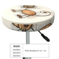 thumbnail image 4 of Kdxio Brown Cat Cartoon Print Stool Covers Round,Stretch Round Bar Stool Covers Washable Bar Stool Cushion Slipcover for 12-15 Inch Chair, 4 of 7