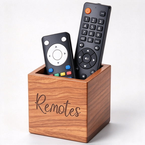 Acacia Wood Remote Control Holder Desk Organizer for Table and Office Decor