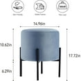 thumbnail image 3 of ZXNYH Multifunctional Vanity Stool Chair, Soft Velvet Round Footrest Stool Ottoman with Metal Legs, Modern Decorative Furniture Vanity Chair for Makeup Room, Bedroom, Living Room, 3 of 7