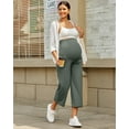 thumbnail image 5 of G4Free Wide Leg Maternity Yoga Capris Over The Belly Stretch Pregnancy Cropped Pants with Pockets, 5 of 9