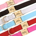 thumbnail image 2 of Didog Soft Leather & Nylon Dog Collar Personalized Pet ID Name Number Tag Engraved S-L, 2 of 6