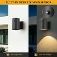thumbnail image 5 of C Cattleya 2-Pack Black Aluminum Dusk to Dawn Cylinder Outdoor Wall Lantern Sconce, 5 of 8