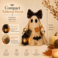 thumbnail image 2 of Lighted Vintage Patchwork Ghost, Halloween Decor with Hand lamp, Rustic Farmhouse Halloween Figurine, Halloween LED Decoration for Mantel Shelf Entryway Porch, C, 2 of 8