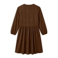thumbnail image 5 of Lume Wear Women's 2026 Long Sleeve Corduroy Dress Above Knee A-Line V Neck Fall Winter Short Work Dress XXL&Coffee, 5 of 5