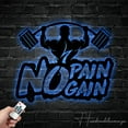 thumbnail image 3 of Handmadetneonsign Custom No Pain No Gain Metal Wall Art LED Light - Personalized Gym Name Sign Home, 3 of 5