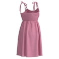 thumbnail image 1 of Vestido George para Mujer Corto con Smock, Escote Redondo, Tirantes Ajustables Rosa Talla G, 1 of 4