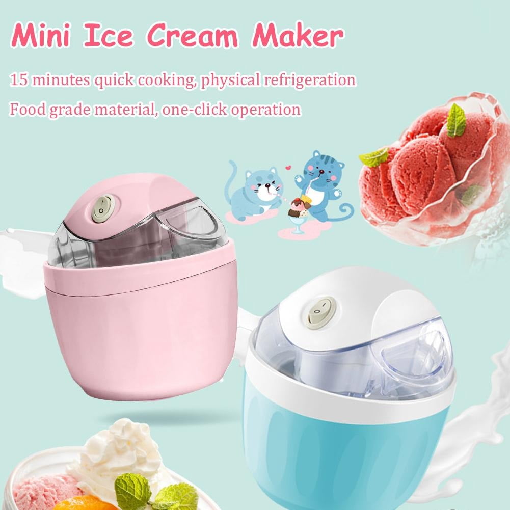 Automatic Mini Ice Cream Maker for Home, 15-Min Fast DIY Frozen Yogurt & Sorbet Machine, 500ml Compact Dessert Maker with One-Touch Operation for Kids & Gift