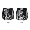 thumbnail image 3 of Balery Vintage Black white Plant skull Pantalones cortos deportivos para mujer con forro y dos bolsillos, elásticos, para entrenamiento, gimnasio, yoga-XX-Large, 3 of 7