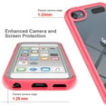 thumbnail image 4 of Allytech iPod Touch Case with Build-in Screen Protector, Only Compatible with iPad Touch 7th 6th 5th Gen, Full Body Protective Shockproof Clear Back Shell Cover for Apple iPod Touch 5 6 7 - Pink, 4 of 6