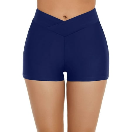 IDALL Swim Trunks Womens Swim Shorts Women Buttons Running High Waist s Swim Briefs Beach Shorts Swim Tankini Shorts Swimwear Beach Period Swimwear For Teens Bikini Bottoms Swim Shorts Blue L