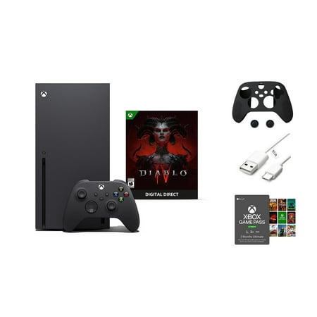 Microsoft Xbox Series X – Diablo® IV Bundle, 1TB SSD Video Gaming Console with One Xbox Wireless Controller, Xbox 3 Month Game Pass Ultimate + Mazepoly Accessories