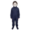 thumbnail image 2 of Cozy Navy Horror Cosplay Onesie for Adults, Classic Horror Style Full Body Onesie with Zipper & Pockets for Halloween Sleepwear Cosplay(Blue,XXL), 2 of 7