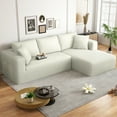 thumbnail image 2 of AENKYO 104 Modular L-Shaped Sectional Sofa with Chaise Lounge, Cloud Couch Deep Seat, Corduroy Upholstered Living Room Furniture, No Assembly Required, White, 2 of 9