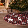 thumbnail image 5 of Balery Plaid Reindeer Snowflakes Printed Christmas Tree Skirt , Merry Christmas Party Christmas Tree Decoration,Adjustable Tree Skirt-48", 5 of 6