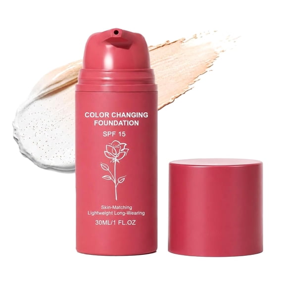 Korean Color Changing Foundation – Self-Adjusting Tone for Perfect Match, Hydrating Medium Coverage, Smooths Fine Lines & Wrinkles (1PCS)