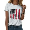 thumbnail image 2 of ORT Womens American Flag T Shirt Patriotic Shirts 4th of July Gift Shirt USA Flag Stars Stripes Graphic Short Sleeve Casual Tops(Z1-White,L), 2 of 5