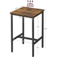 thumbnail image 2 of CQAOE Bar Table, Small Kitchen Dining Table, High Top Pub Table, Bar Height Cocktail Table for Living Room Party, Sturdy Metal, 23.6 x 23.6 x 35.4 Inches for Narrow Spaces, Rustic Brown and Black, 2 of 9