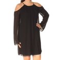 thumbnail image 3 of bar III Womens Cold Shoulder A-line Dress, Black, Small, 3 of 4