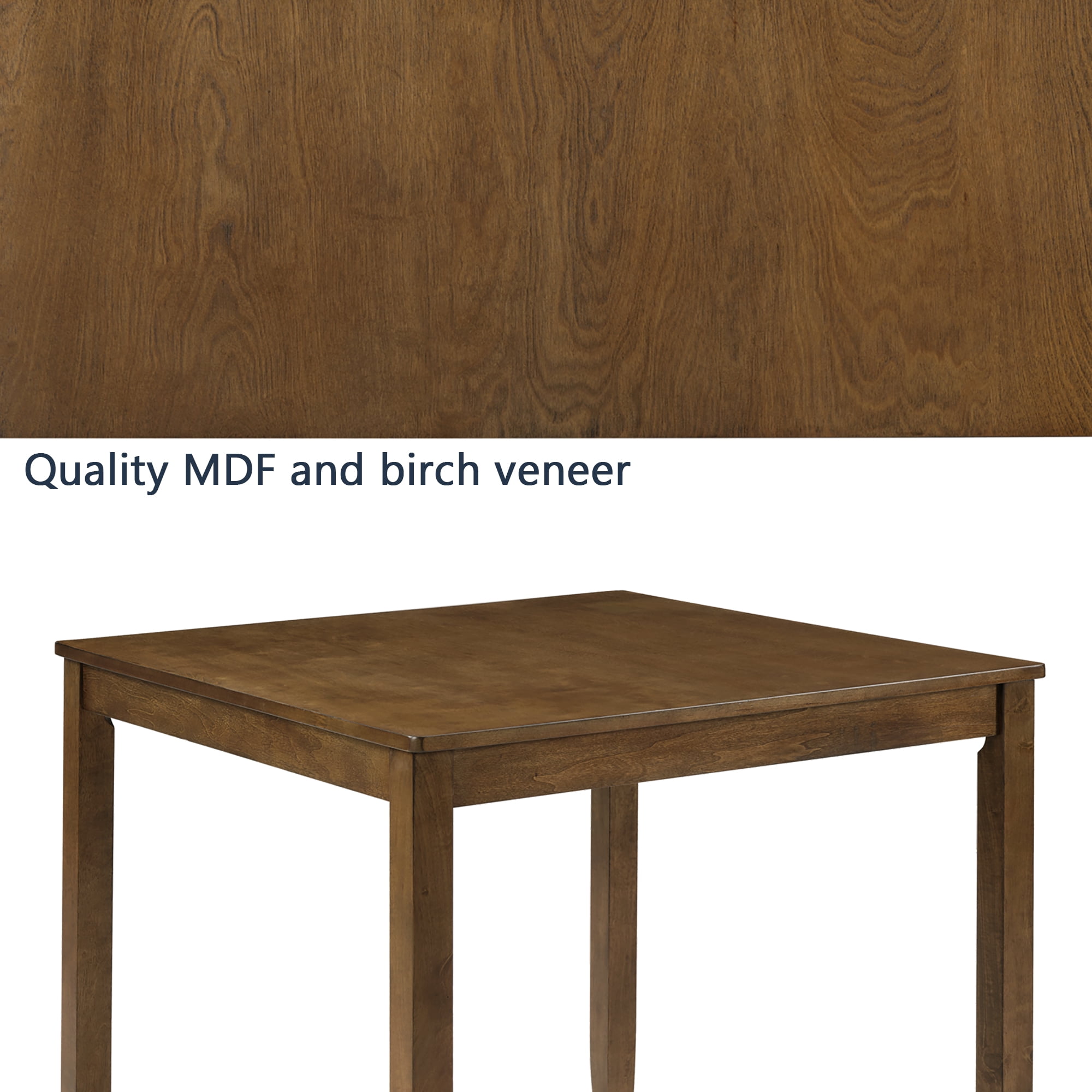 Wooden Dining Square Table, Kitchen Table for Small Space, 4 Person Dining Table, Oak ONLY THE TABLE