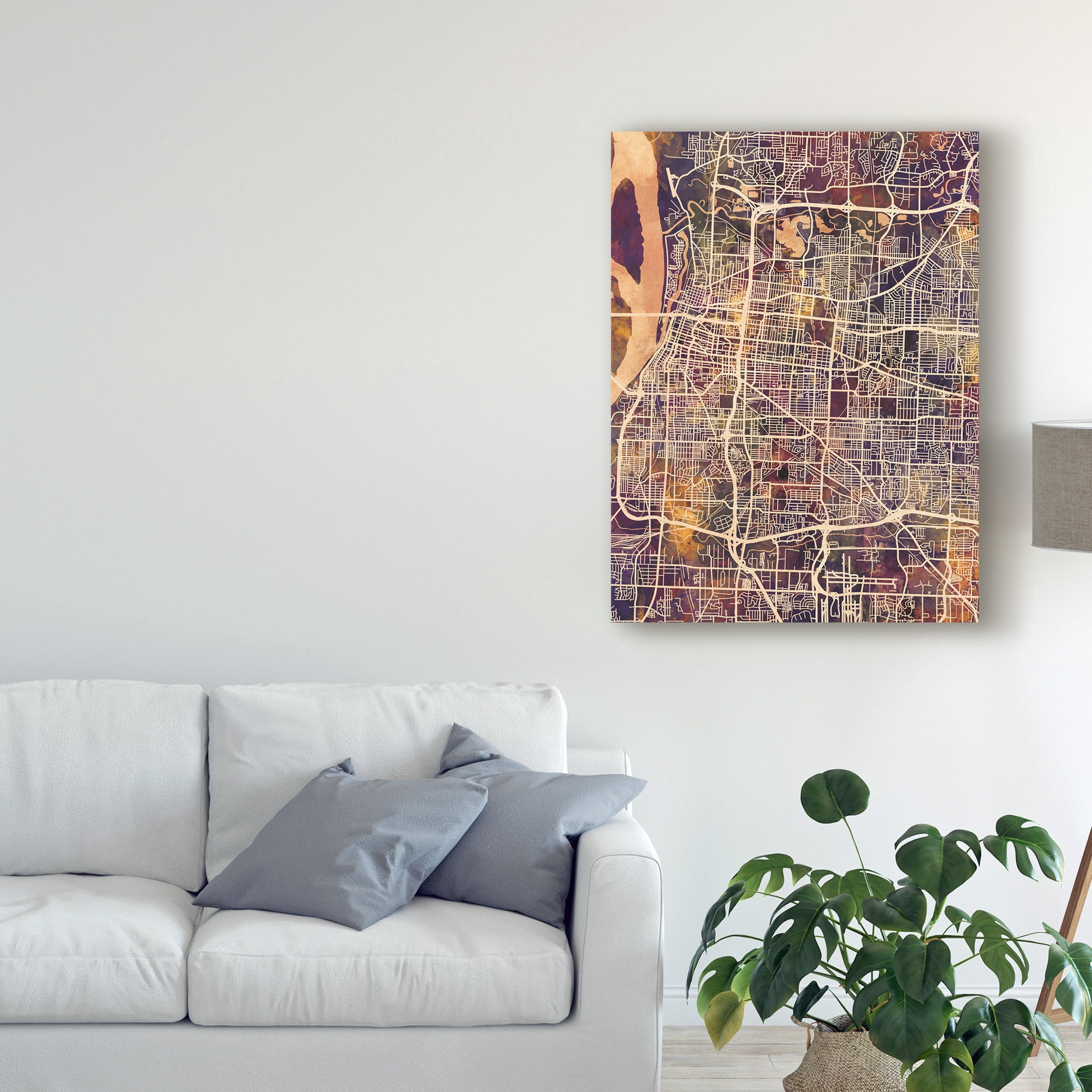 Trademark Fine Art 'Memphis Tennessee City Map II' Canvas Art by Michael Tompsett