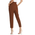 thumbnail image 4 of Pantalones elegantes de cintura alta con lazo y pantalones ajustados. L, 4 of 8