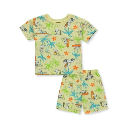 

Peanuts Boys 2-Piece Snoopy Shorts Set Outfit - yellow 2t (Toddler)