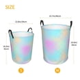 thumbnail image 2 of Laundry Basket, Yellow pink Pastel fishscale Laundry Hamper Waterproof Laundry Bag Clothes Hamper Laundry Bin with Handles for Bedroom, Living Room, Kids Room, 2 of 6