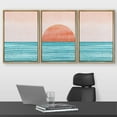 thumbnail image 2 of wall26 Framed Canvas Print Wall Art Set Mid-Century Ocean Sunset Sun Horizon Nature Abstract Illustrations Modern Art Bohemian Decorative for Living Room, Bedroom, Office - 24"x36"x3 Natura, 2 of 5