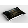 thumbnail image 2 of Ambesonne Gothic Pillow Sham 2 Pack, Secret Forest, 36"x20", Dark Taupe and Dusk, 2 of 3
