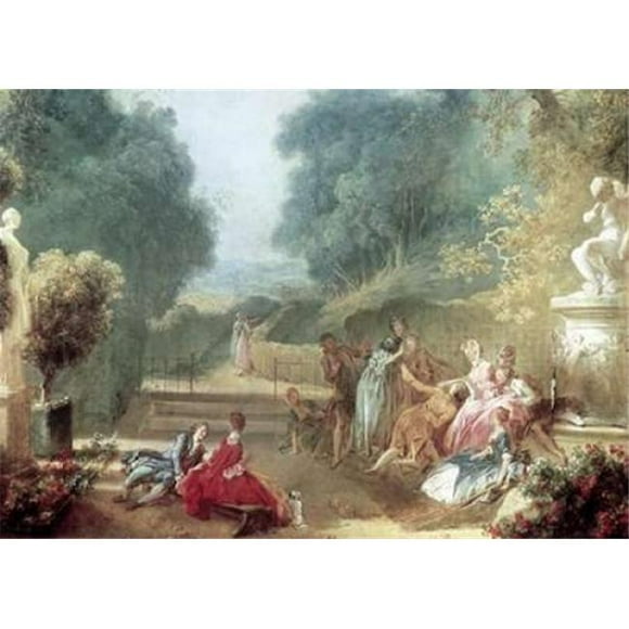 Bentley Global Arts PDX277584SMALL A Game of Hot Cockles Poster Print by Jean Honore Fragonard, 10 x 14 - Small