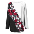 thumbnail image 5 of IROINID Tunique en Solde pour Femmes Chemise Surdimensionnée Décontractée Manches Longues Col Rond Blouse Ample Imprimé Graphique, Blanc, 5 of 5