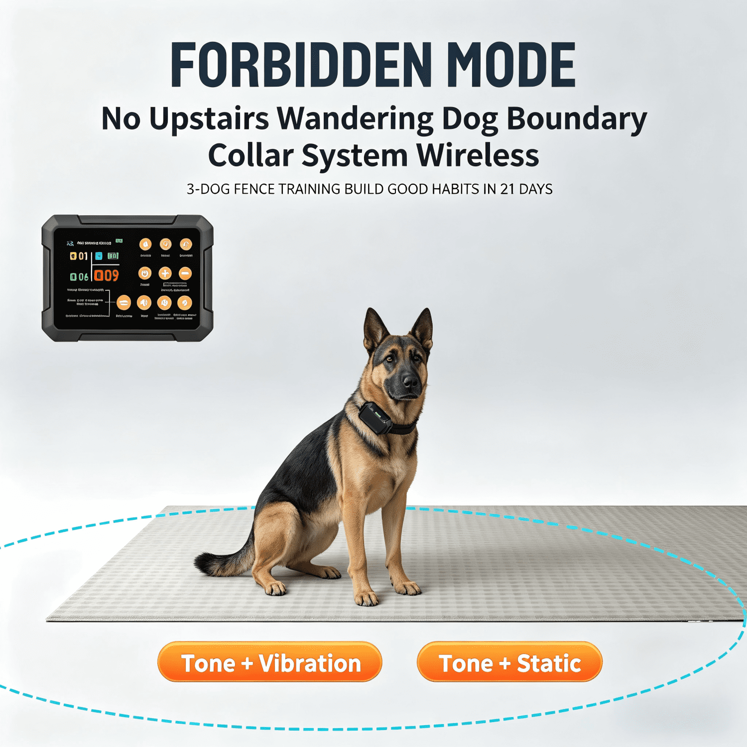 3-in-1 Radar Wireless Dog Fence System for 3 Dogs,Dog Training Collar with Fence & Forbidden Zone Modes, IPX7 Waterproof,No GPS Indoor Outdoor Dog Containment (1 Collar)