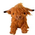 thumbnail image 1 of Vaca de las Tierras Altas de Escocia de peluche, juguete de peluche suave realista para fanáticos, niños, niñas, amigos de niños (marrón), 1 of 4