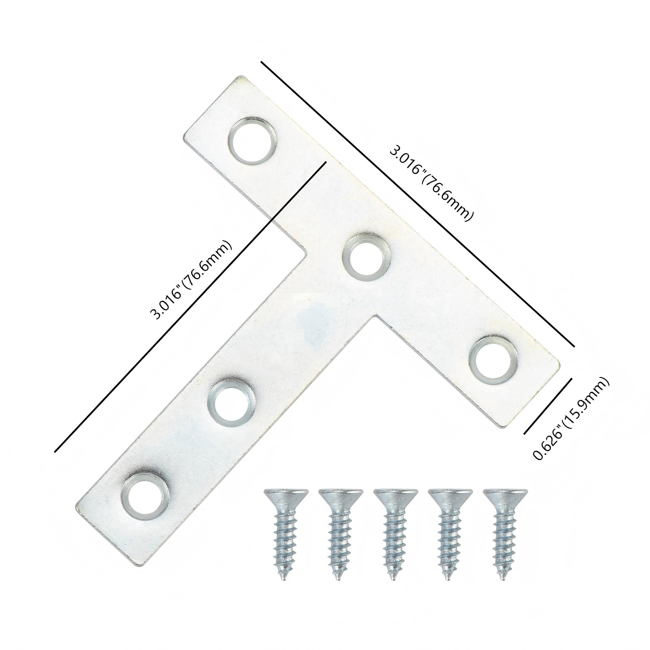 3 in. x 3 in. Tee Plate, Zinc Plated (2 Pack)