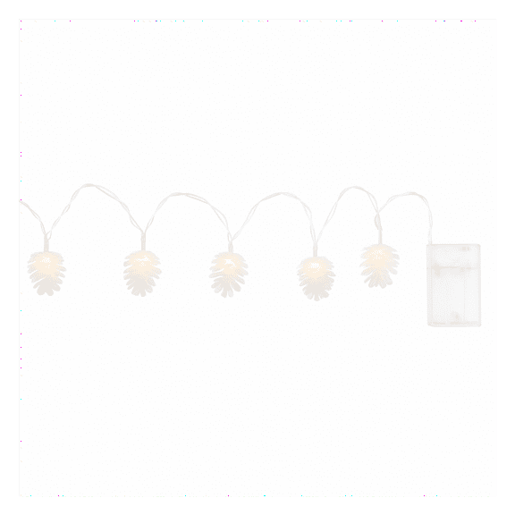 Elegani 10 LED Pine Cone String Lights – Warm White, Soft Plastic, Indoor Outdoor Decorative Lighting