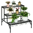 thumbnail image 2 of Costway 3 Tiers Metal Plant Stand Ladder Flower Pot Rack Decorative Planter Holder, 2 of 10
