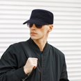 thumbnail image 4 of 1pc Men‘s Solid Color Army Cap Hat Sun Hat Baseball Cap Flat Cap Brim Cap, 4 of 7
