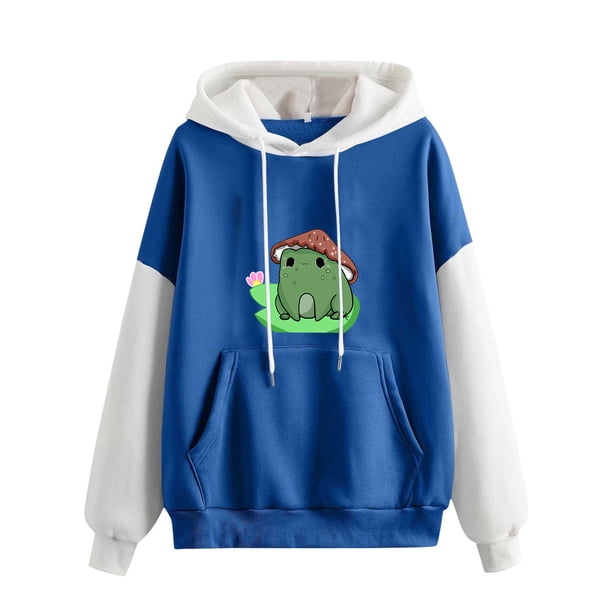 Mujeres moda casual estampado cuello redondo suelta manga larga blusa corta sudaderas sin capucha Fridja bvmnju5590