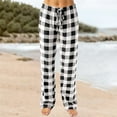 thumbnail image 2 of Bovemsi Casual Pants for Women Autumn Winter Plaid Printed Full Length Long Trousers Sports Beach Trousers with Pockets, 2 of 4