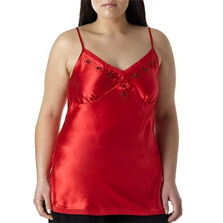 Metro7 - Women's Plus Beaded Silk Cami